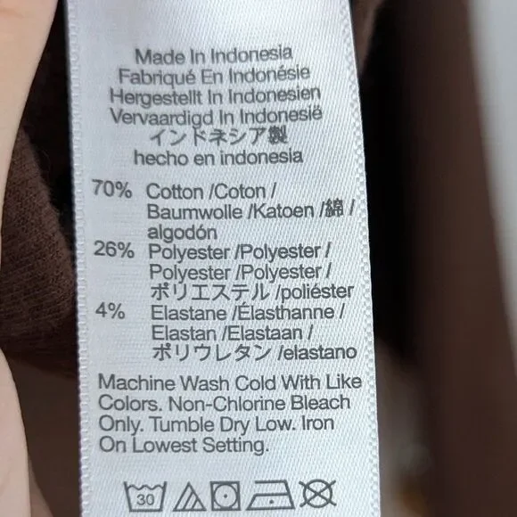 Madewell | Brown Ribbed Quarter Zip Sweatshirt Size Medium - Picture 6 of 7